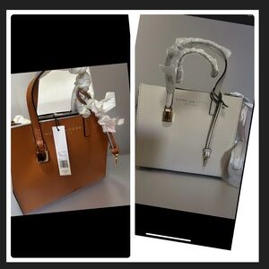 New Authentic Marc Jacobs mini Grind Women's Leather Tote Bag - off White